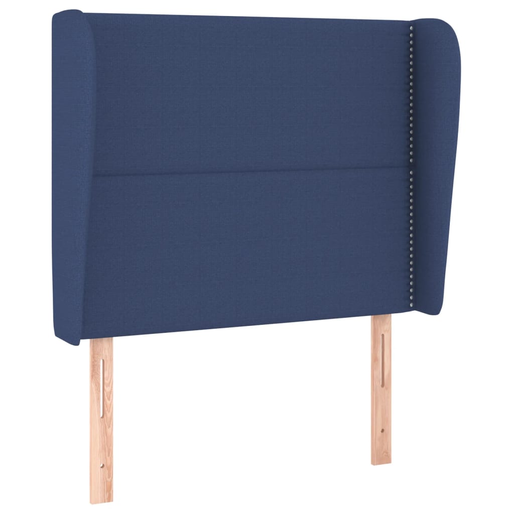 Uzglavlje s ušima plavo 93x23x118/128 cm od tkanine