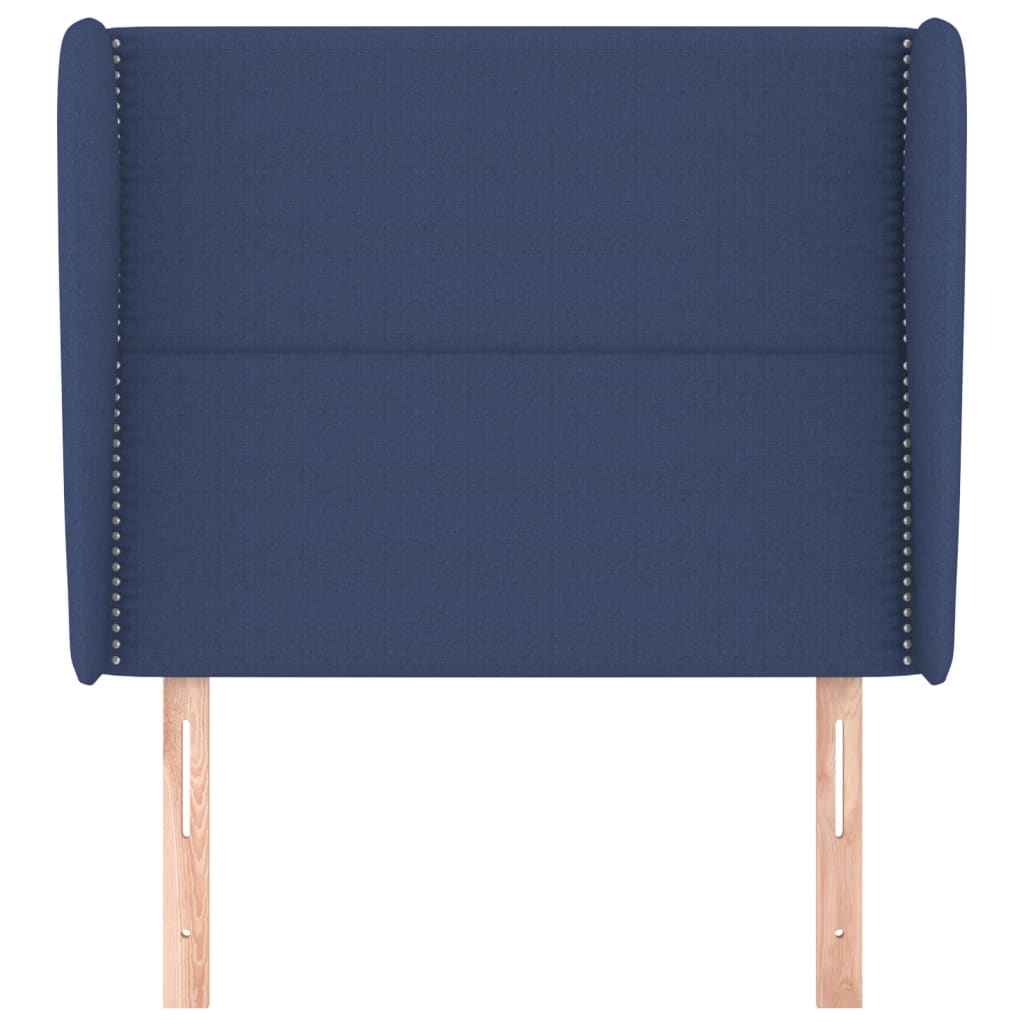 Uzglavlje s ušima plavo 93x23x118/128 cm od tkanine