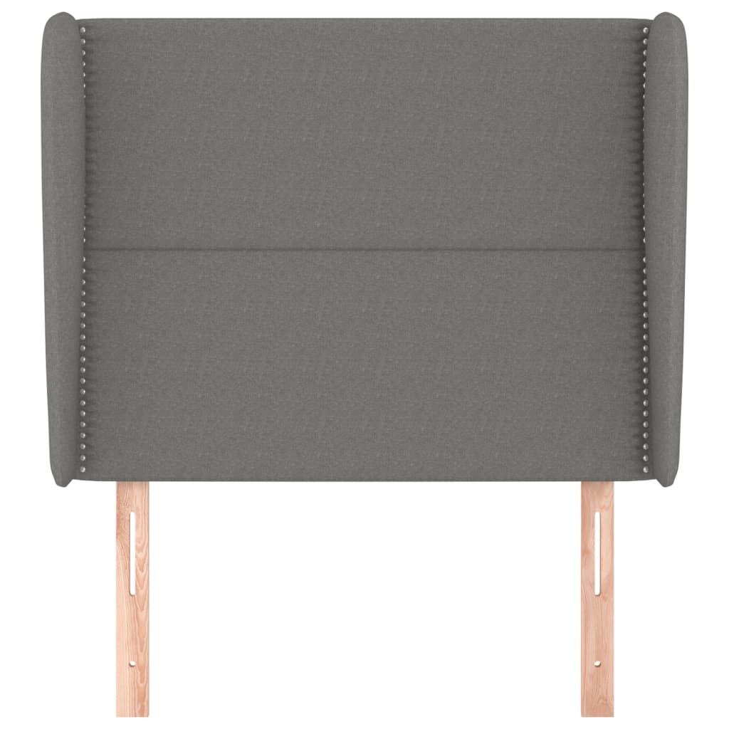 Uzglavlje s ušima tamnosivo 103x23x118/128 cm od tkanine