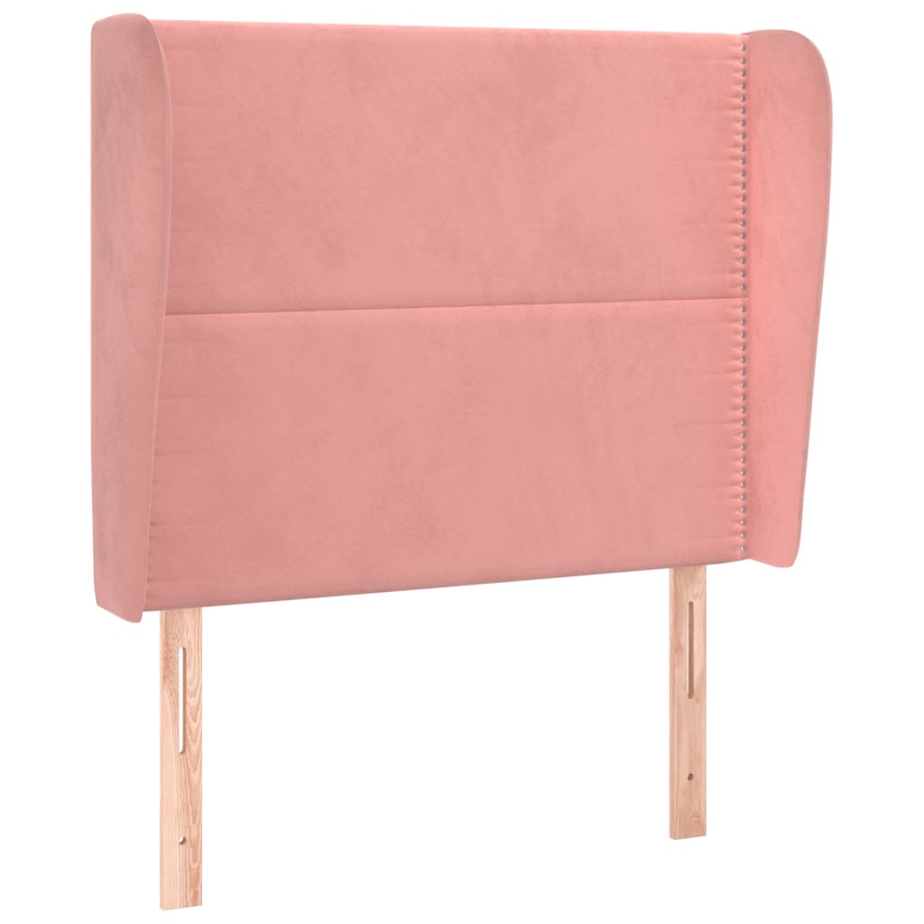 Uzglavlje s ušima ružičasto 83 x 23 x 118/128 cm baršunasto