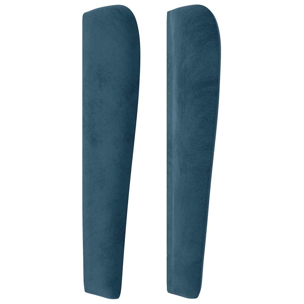 Uzglavlje s ušima tamnoplavo 103x23x118/128 cm baršunasto