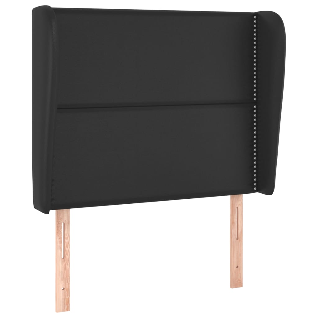 Uzglavlje s ušima crno 103x23x118/128 cm od umjetne kože