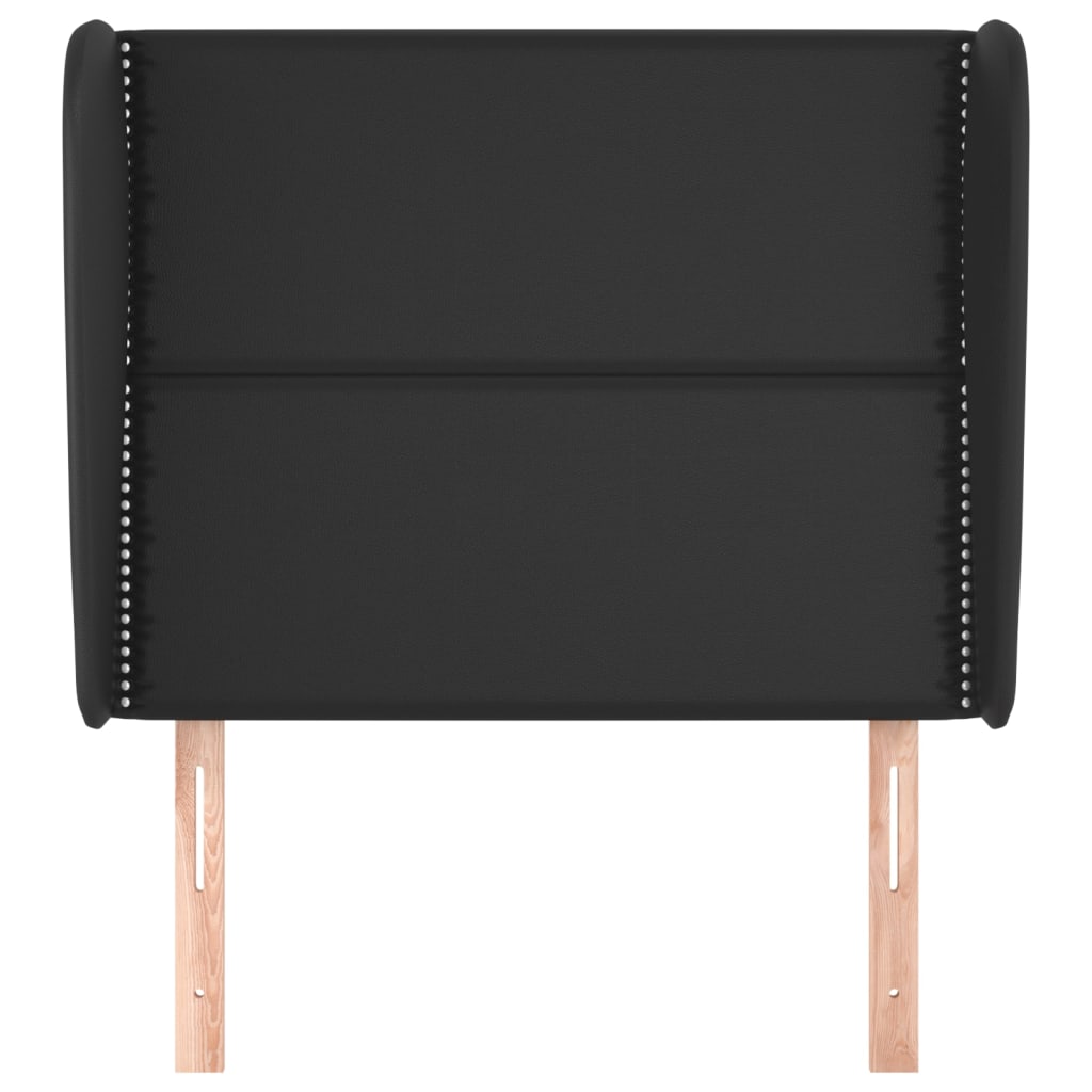 Uzglavlje s ušima crno 103x23x118/128 cm od umjetne kože