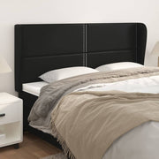 Uzglavlje s ušima crno 203x23x118/128 cm od umjetne kože