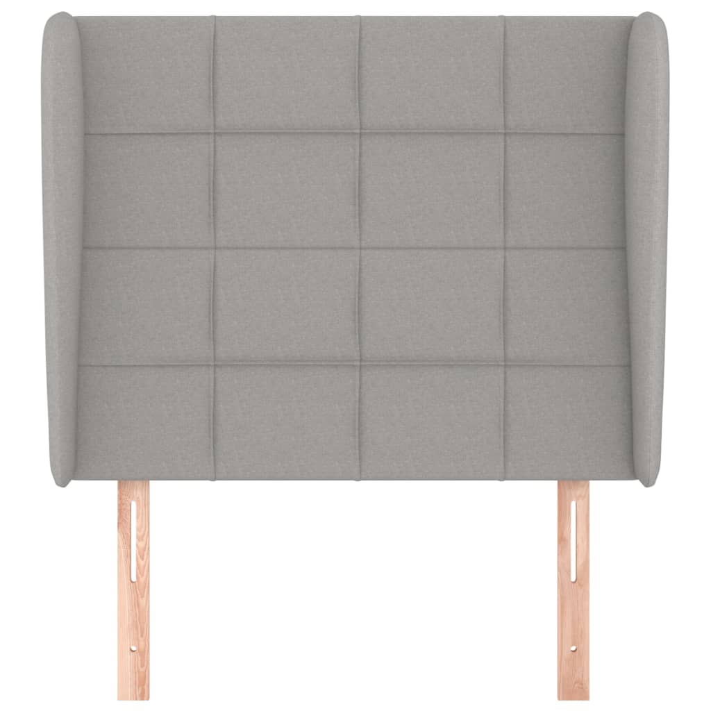 Uzglavlje s ušima svjetlosivo 83 x 23 x 118/128 cm od tkanine