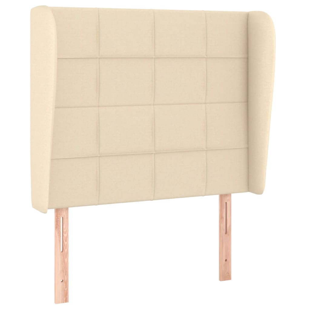 Uzglavlje s ušima krem 83 x 23 x 118/128 cm od tkanine