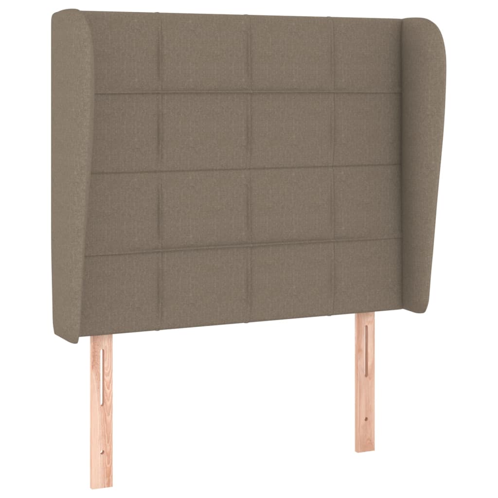 Uzglavlje s ušima smeđesivo 93x23x118/128 cm od tkanine