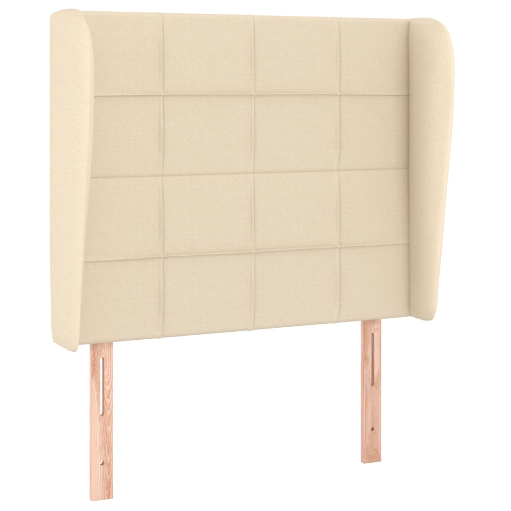 Uzglavlje s ušima krem 93x23x118/128 cm od tkanine