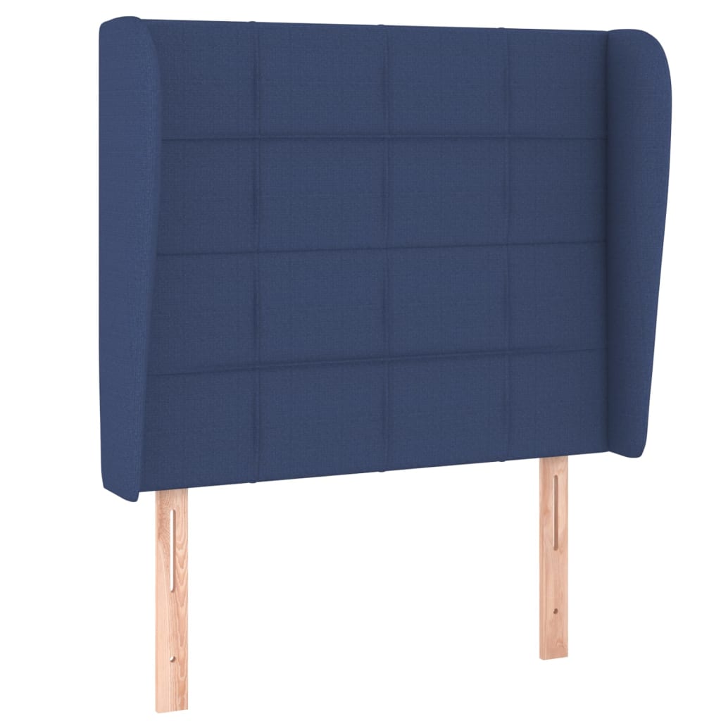 Uzglavlje s ušima plavo 93x23x118/128 cm od tkanine