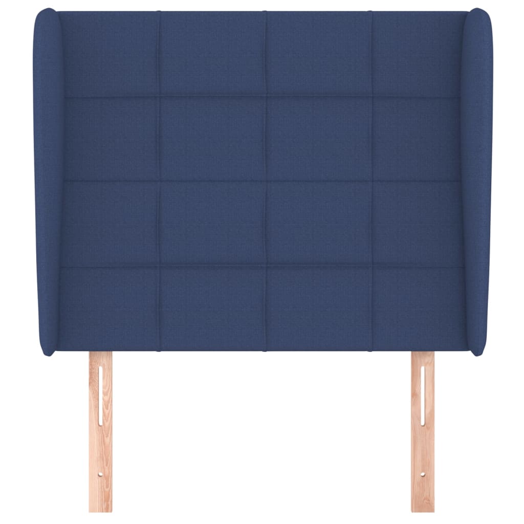 Uzglavlje s ušima plavo 93x23x118/128 cm od tkanine