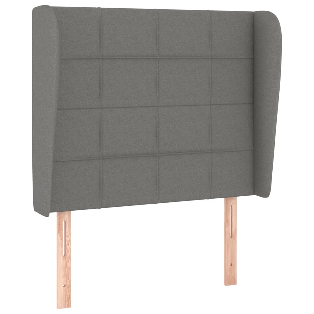 Uzglavlje s ušima tamnosivo 103x23x118/128 cm od tkanine