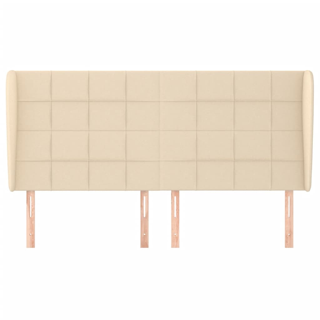 Uzglavlje s ušima krem 183x23x118/128 cm od tkanine