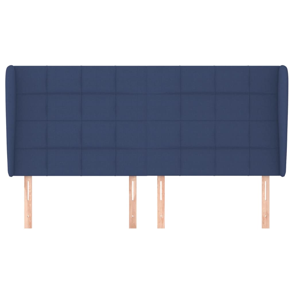 Uzglavlje s ušima plavo 203x23x118/128 cm od tkanine