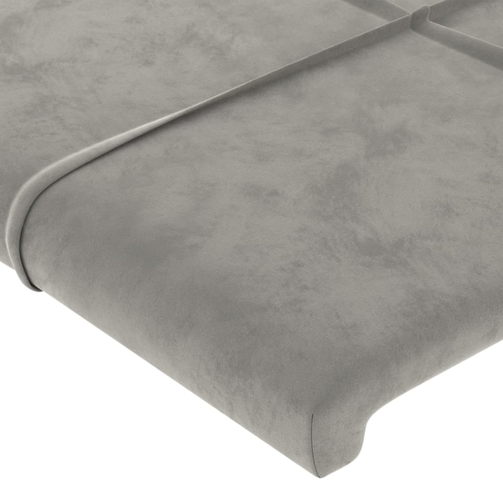 Uzglavlje s ušima svjetlosivo 93x23x118/128 cm baršunasto
