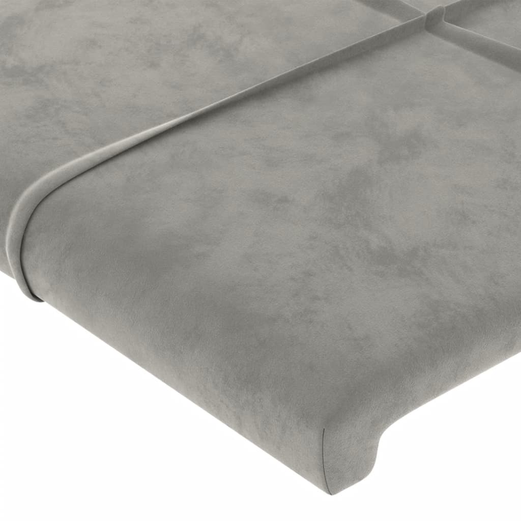 Uzglavlje s ušima svjetlosivo 163x23x118/128 cm obaršunasti
