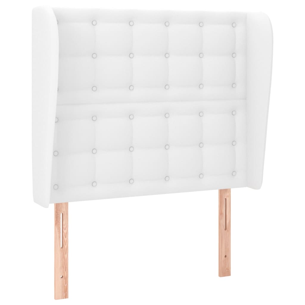 Uzglavlje s ušima bijelo 83 x 23 x 118/128 cm od umjetne kože