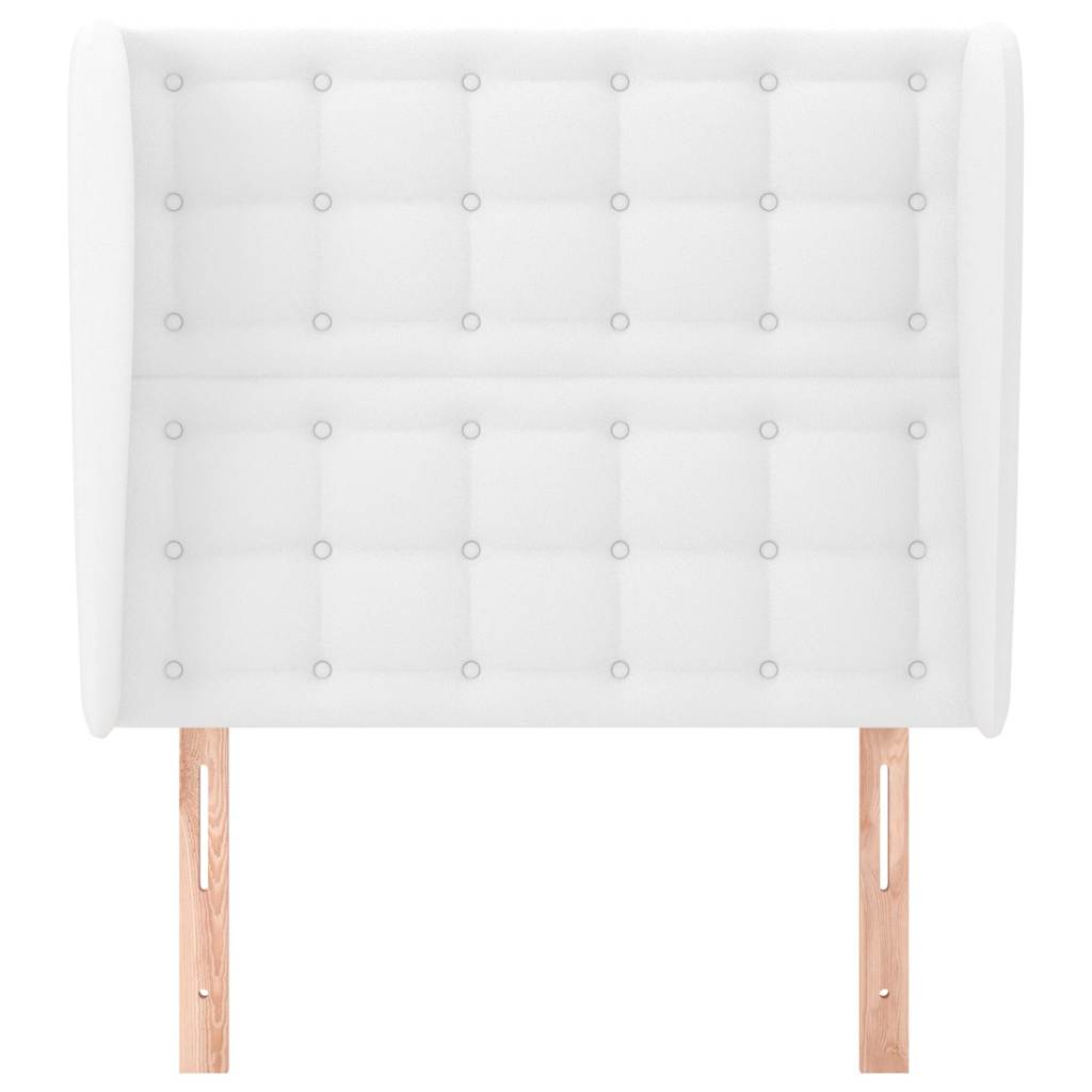 Uzglavlje s ušima bijelo 83 x 23 x 118/128 cm od umjetne kože