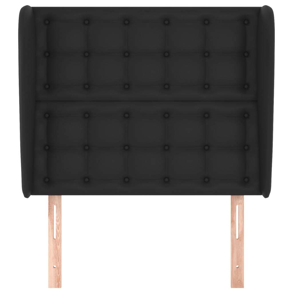 Uzglavlje s ušima crno 103x23x118/128 cm od umjetne kože