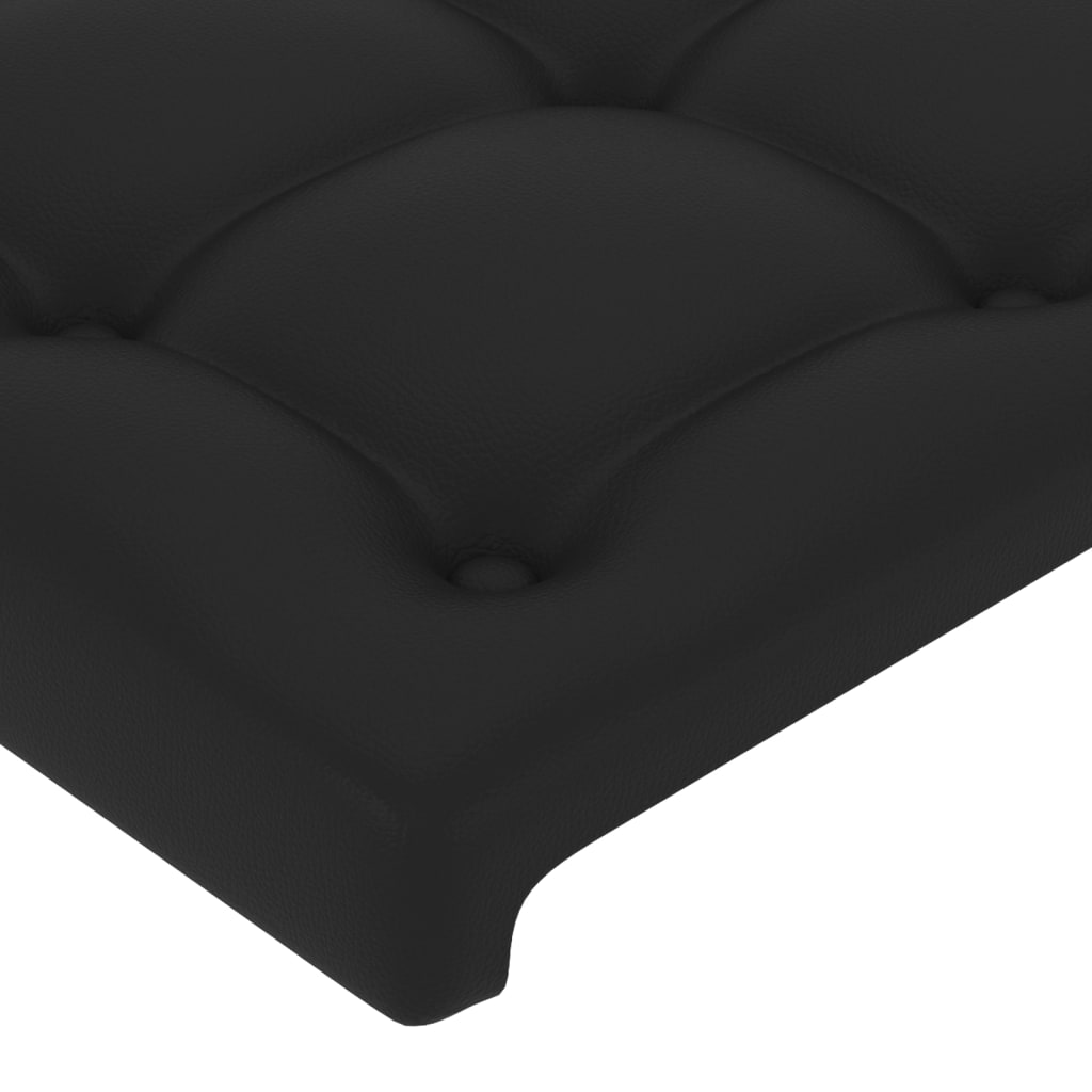 Uzglavlje s ušima crno 103x23x118/128 cm od umjetne kože