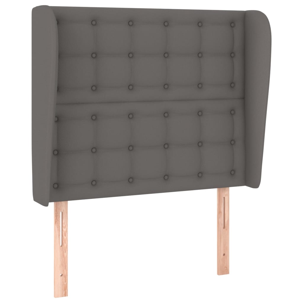 Uzglavlje s ušima sivo 103x23x118/128 cm od umjetne kože