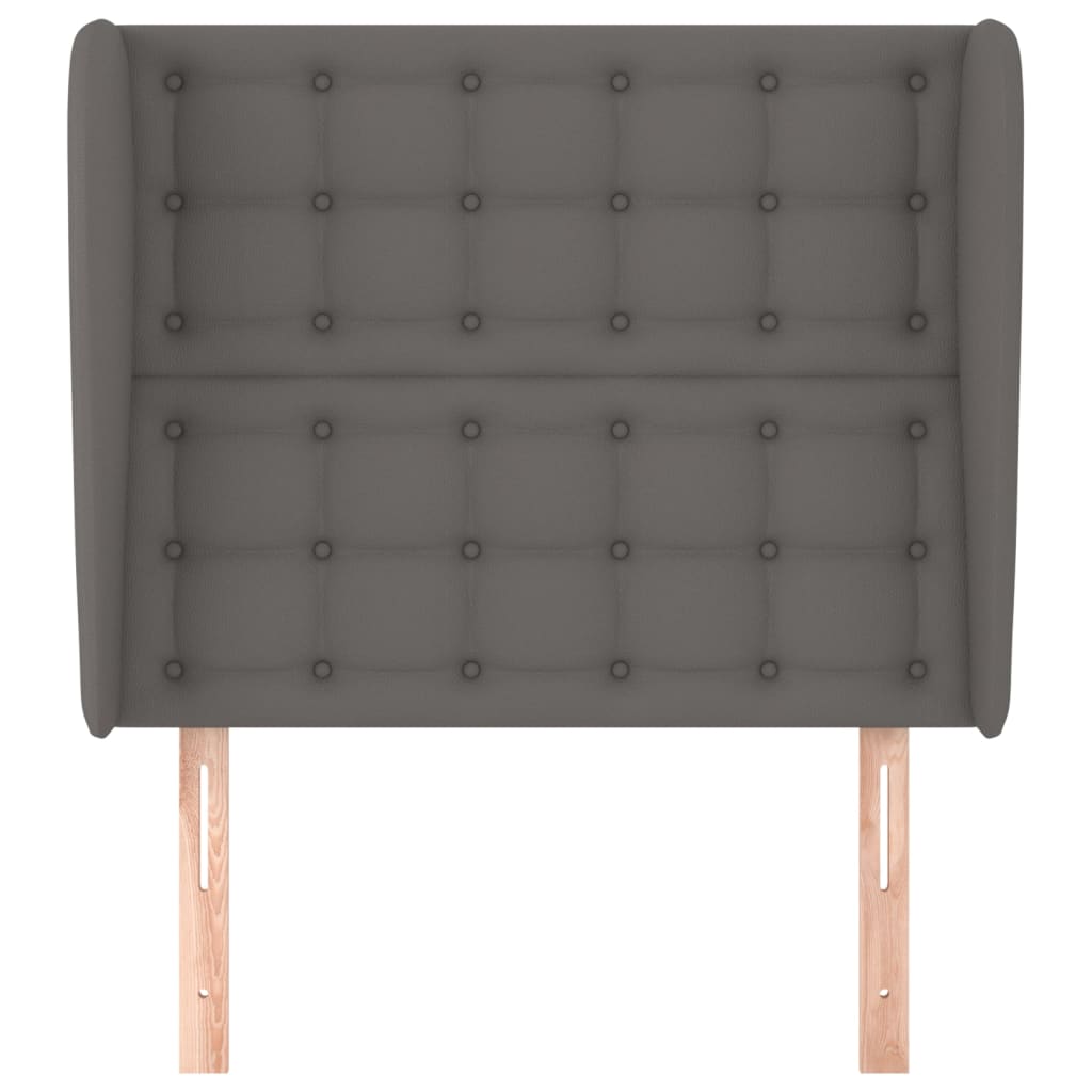 Uzglavlje s ušima sivo 103x23x118/128 cm od umjetne kože