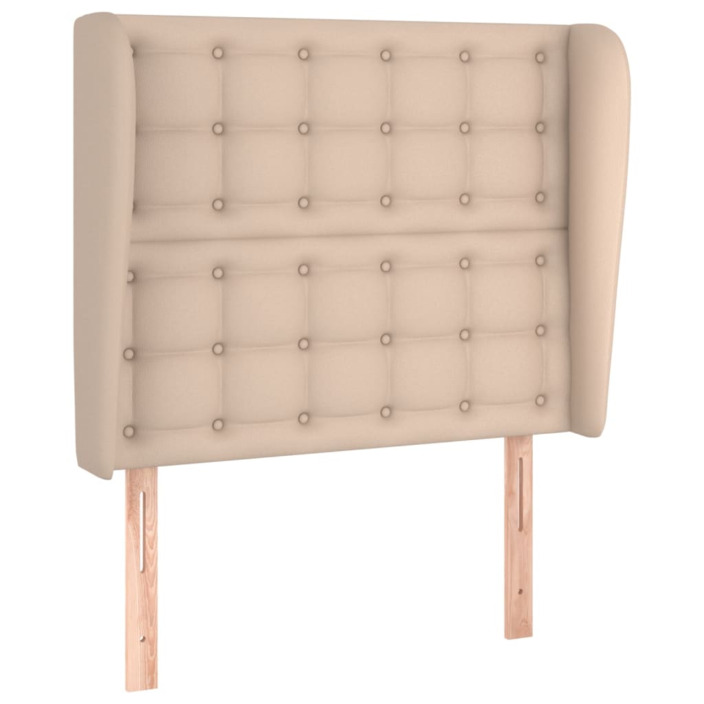 Uzglavlje s ušima boja cappuccina 103x23x118/128cm umjetna koža