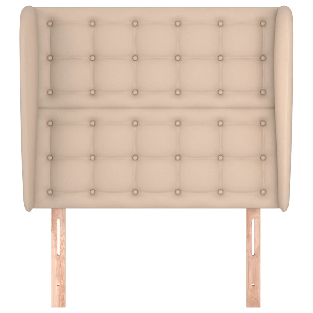 Uzglavlje s ušima boja cappuccina 103x23x118/128cm umjetna koža