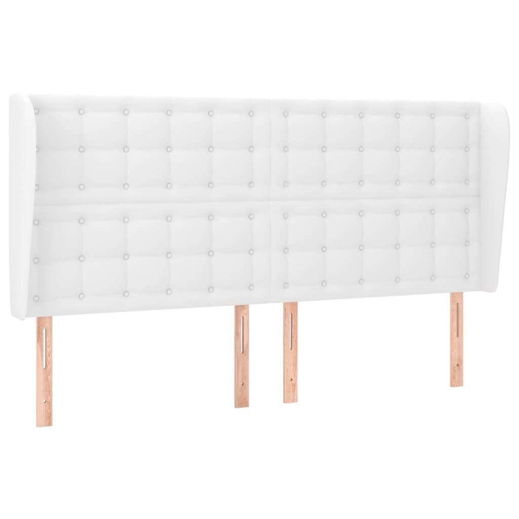 Uzglavlje s ušima bijelo 163x23x118/128 cm od umjetne kože