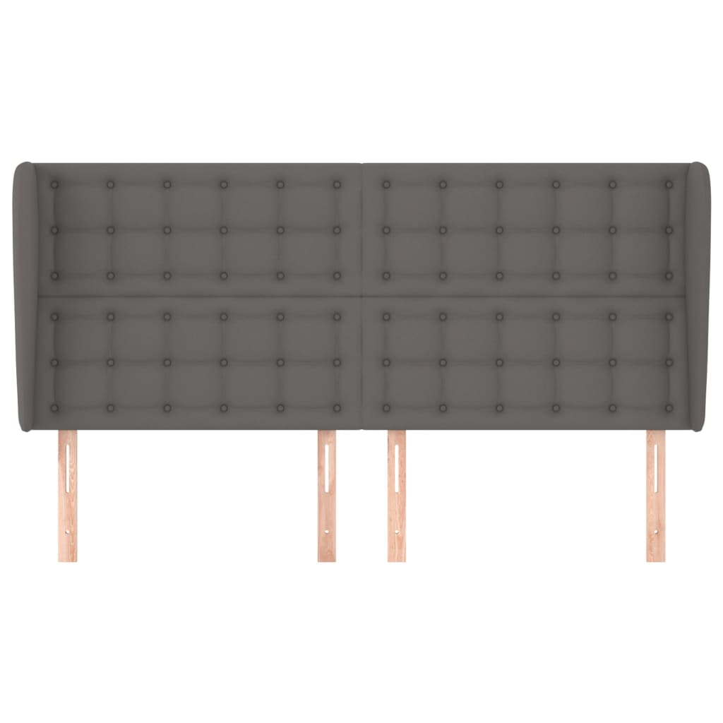 Uzglavlje s ušima sivo 163x23x118/128 cm od umjetne kože