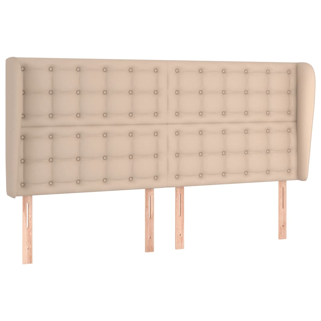 Uzglavlje s ušima boja cappuccina 203x23x118/128cm umjetna koža