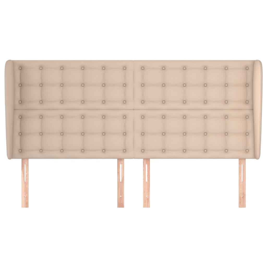 Uzglavlje s ušima boja cappuccina 203x23x118/128cm umjetna koža