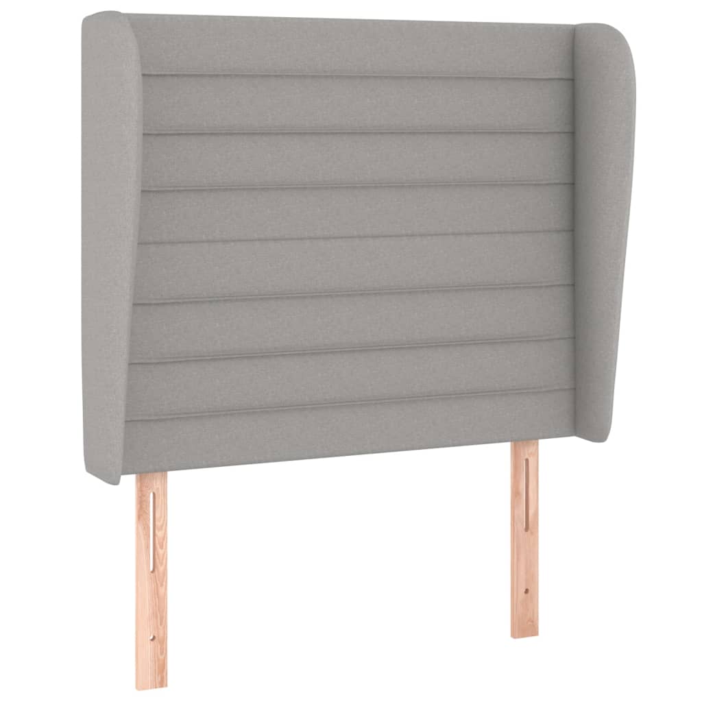 Uzglavlje s ušima svjetlosivo 83 x 23 x 118/128 cm od tkanine