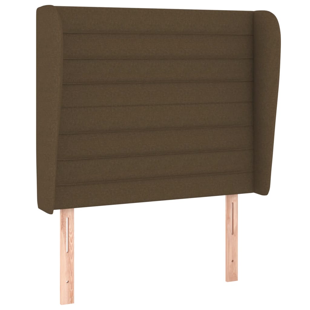 Uzglavlje s ušima tamnosmeđe 93x23x118/128 cm od tkanine