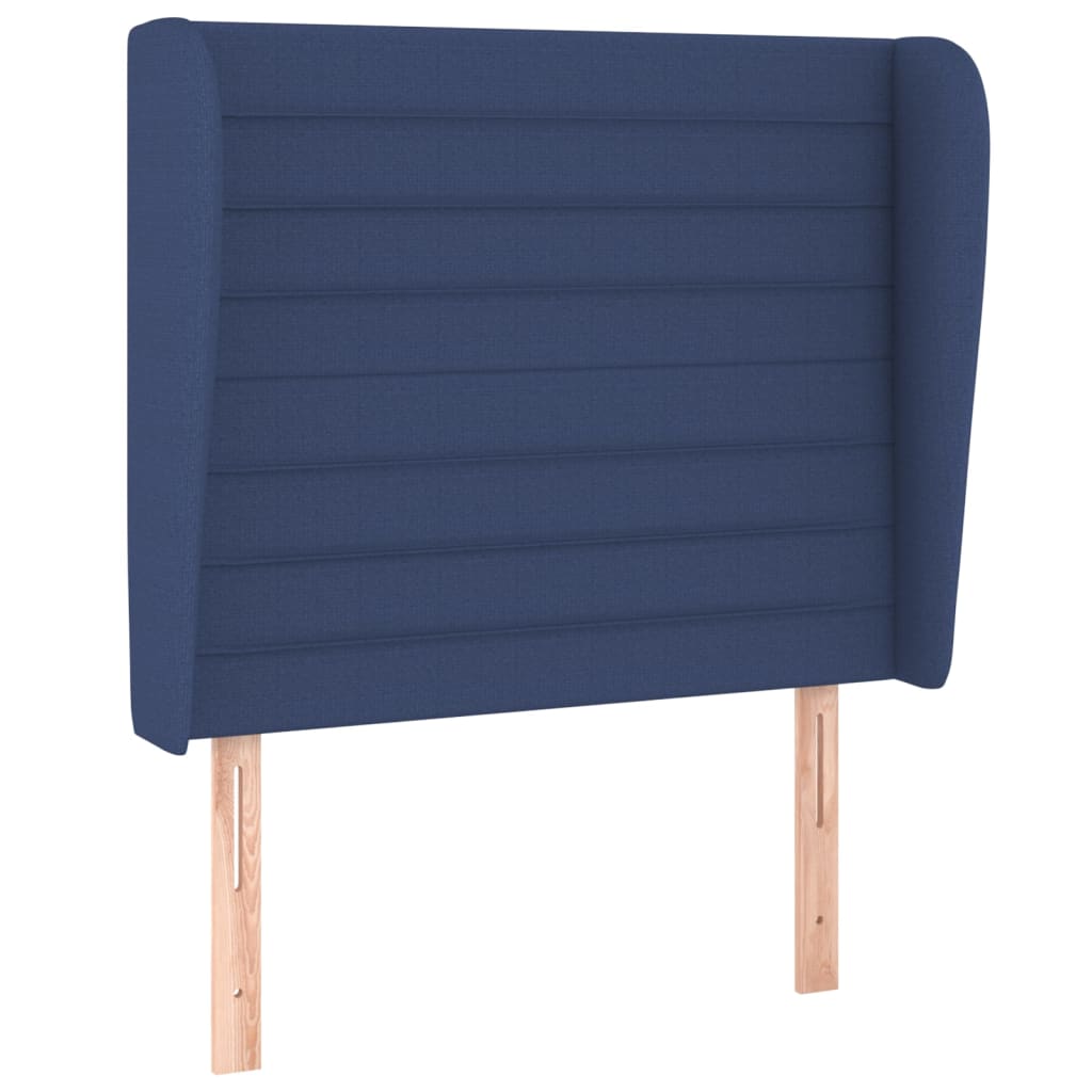Uzglavlje s ušima plavo 93x23x118/128 cm od tkanine