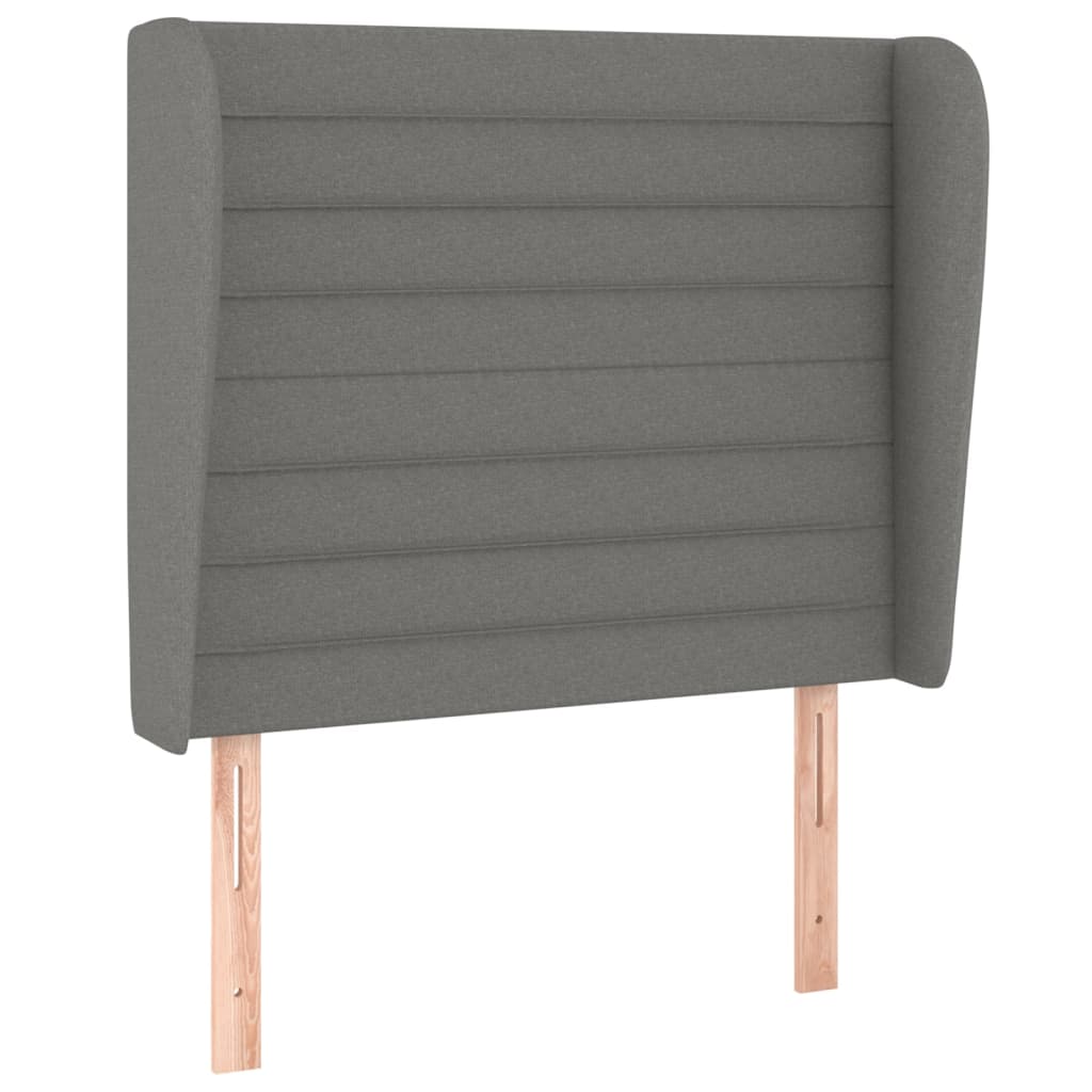 Uzglavlje s ušima tamnosivo 103x23x118/128 cm od tkanine