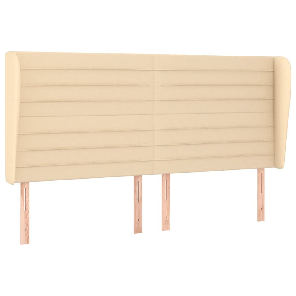 Uzglavlje s ušima krem 203x23x118/128 cm od tkanine