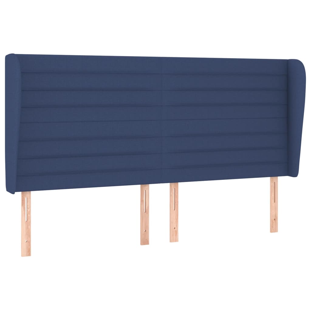 Uzglavlje s ušima plavo 203x23x118/128 cm od tkanine