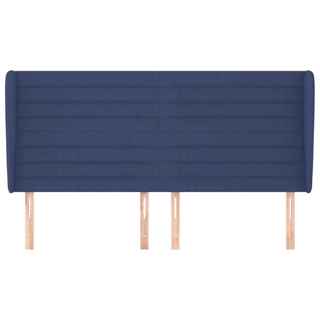 Uzglavlje s ušima plavo 203x23x118/128 cm od tkanine
