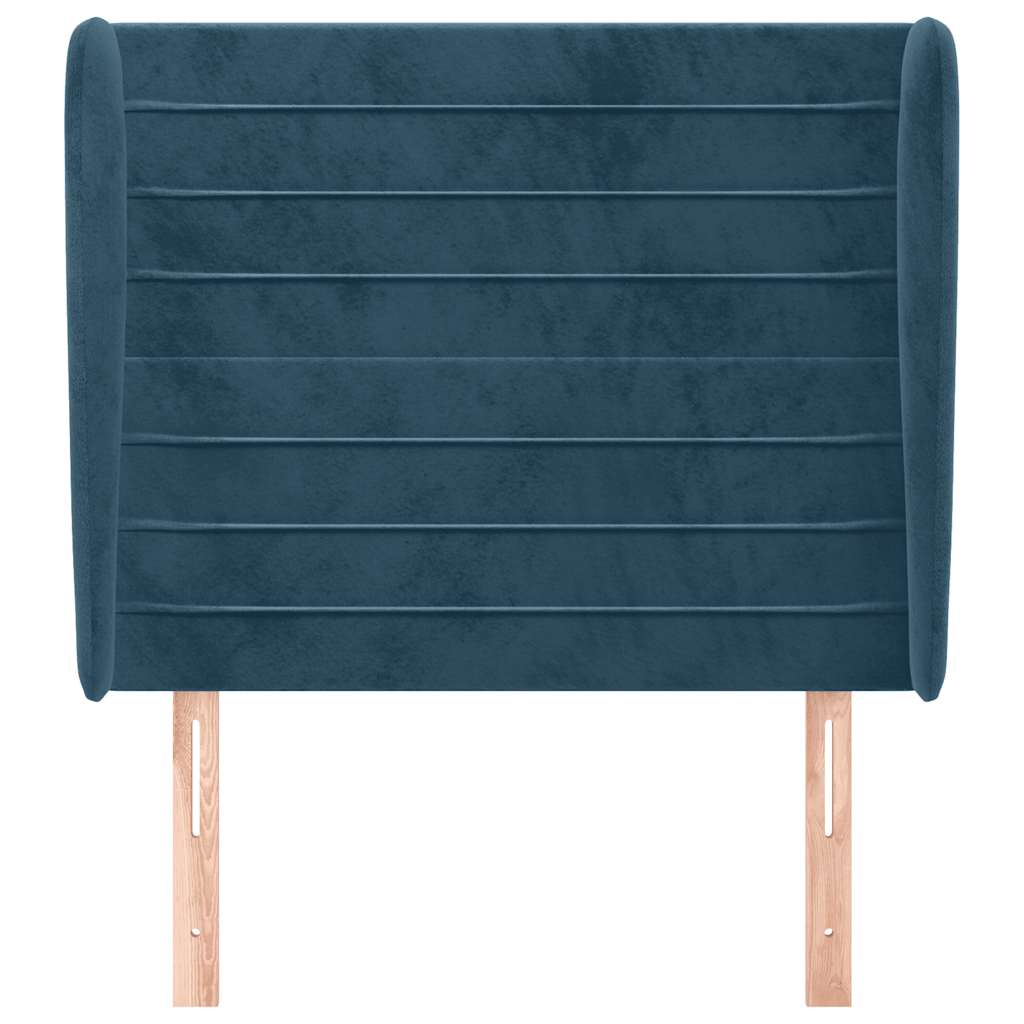 Uzglavlje s ušima tamnoplavo 93x23x118/128 cm baršunasto