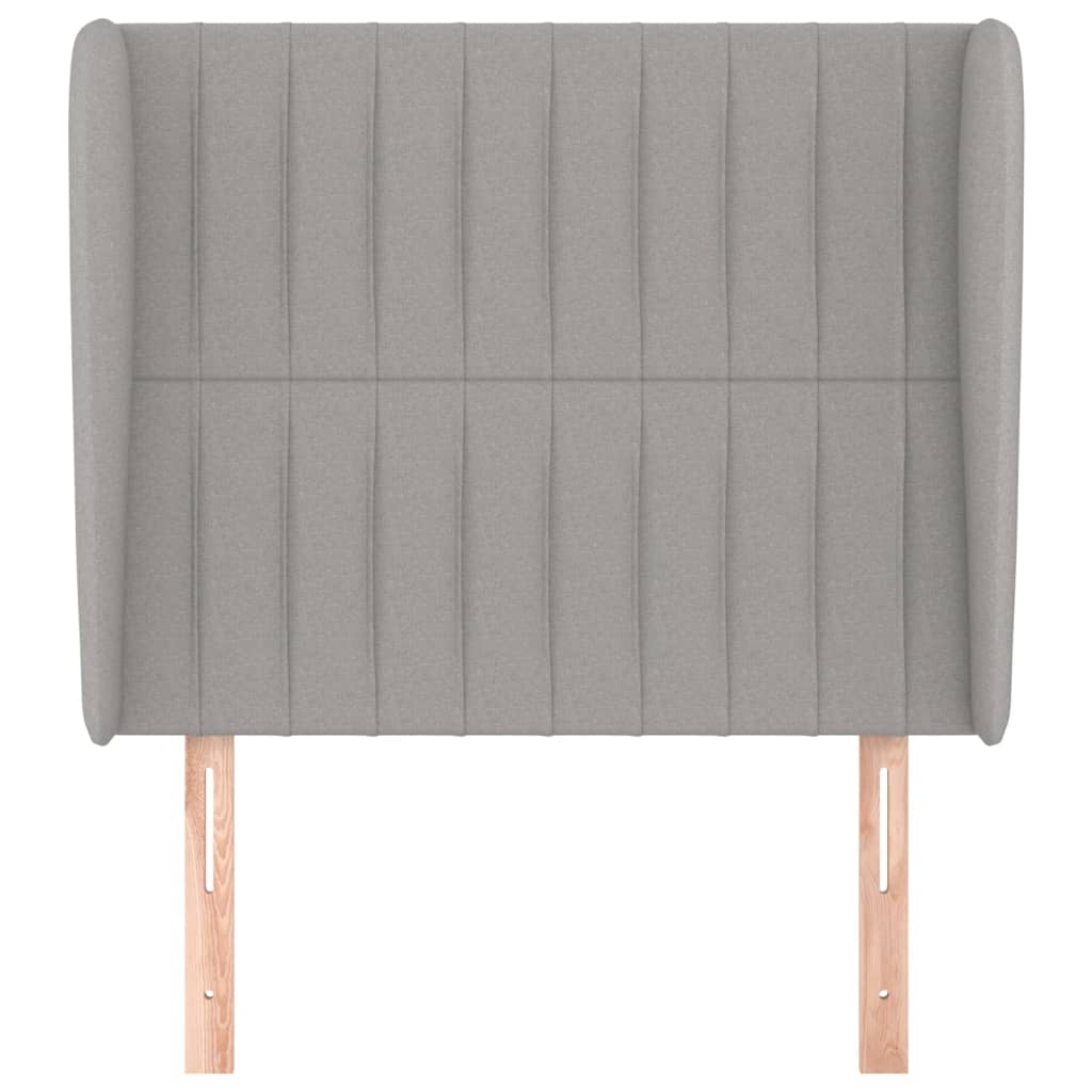 Uzglavlje s ušima svjetlosivo 83 x 23 x 118/128 cm od tkanine
