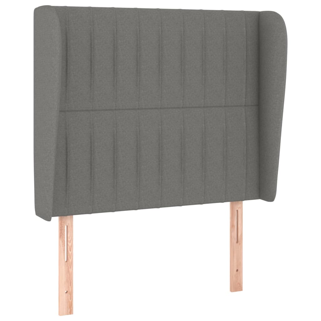 Uzglavlje s ušima tamnosivo 83 x 23 x 118/128 cm od tkanine