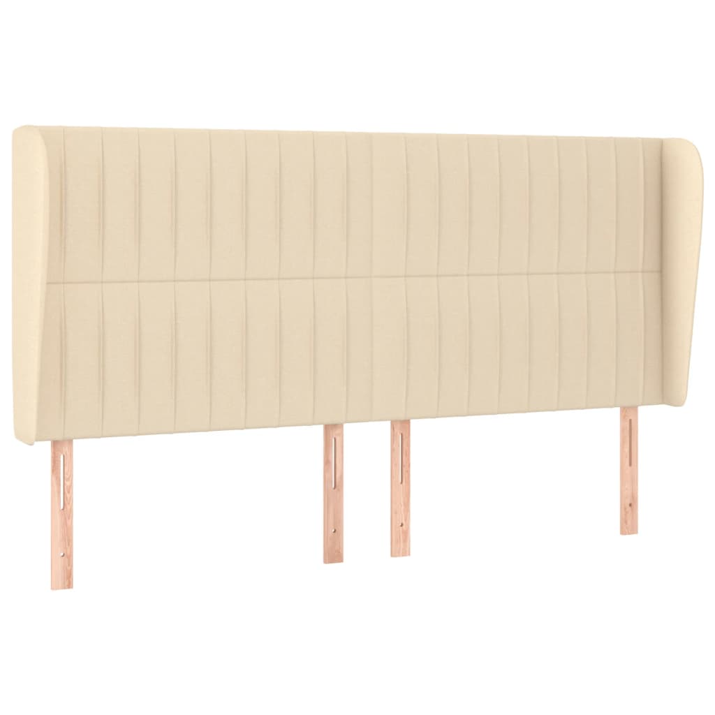 Uzglavlje s ušima krem 203x23x118/128 cm od tkanine