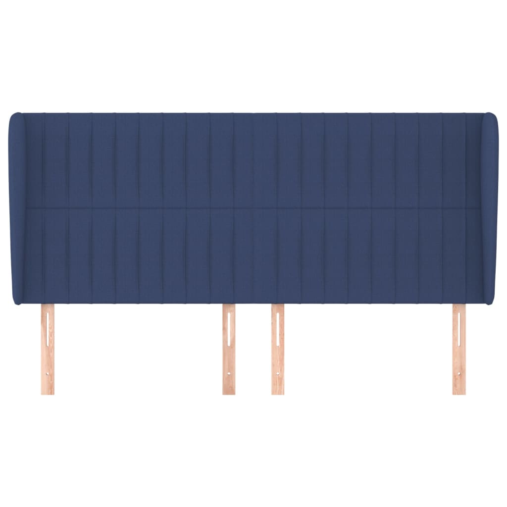 Uzglavlje s ušima plavo 203x23x118/128 cm od tkanine