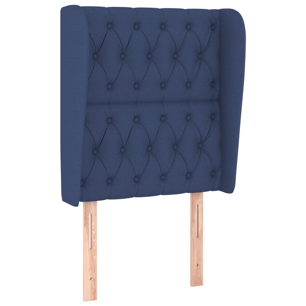 Uzglavlje s ušima plavo 83 x 23 x 118/128 cm od tkanine