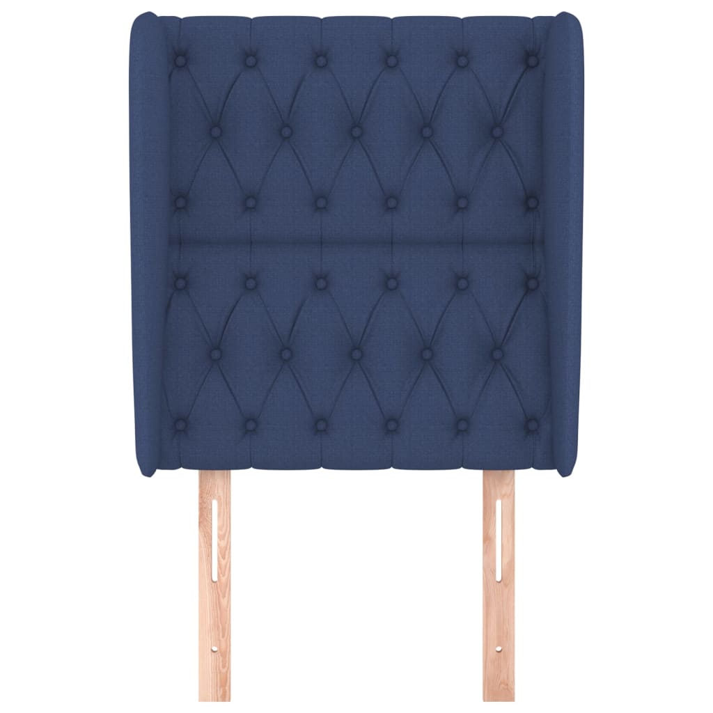 Uzglavlje s ušima plavo 83 x 23 x 118/128 cm od tkanine