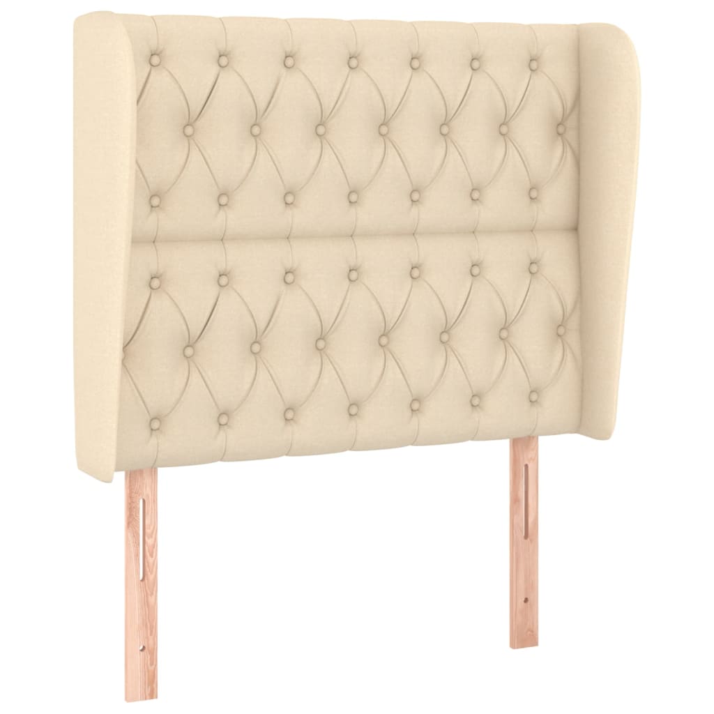 Uzglavlje s ušima krem 93x23x118/128 cm od tkanine