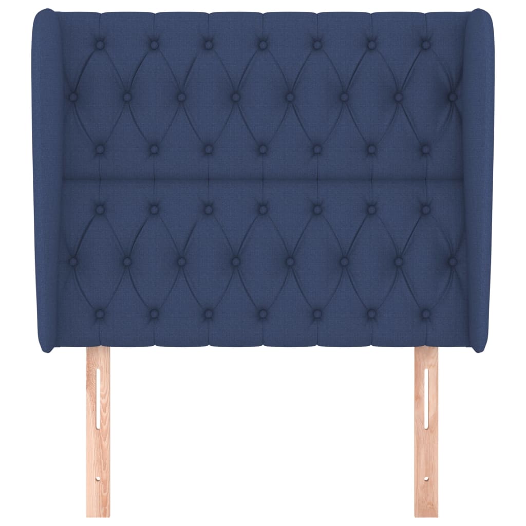 Uzglavlje s ušima plavo 103x23x118/128 cm od tkanine