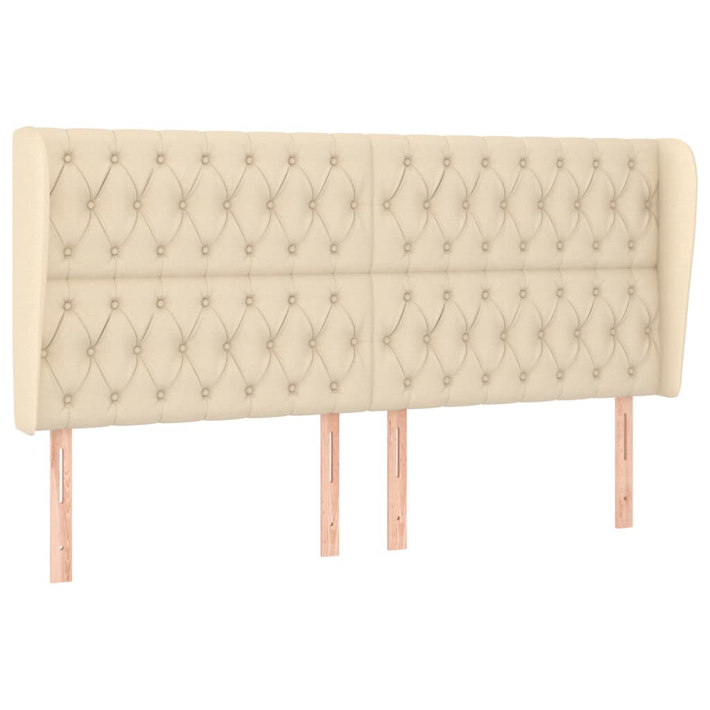Uzglavlje s ušima krem 183x23x118/128 cm od tkanine