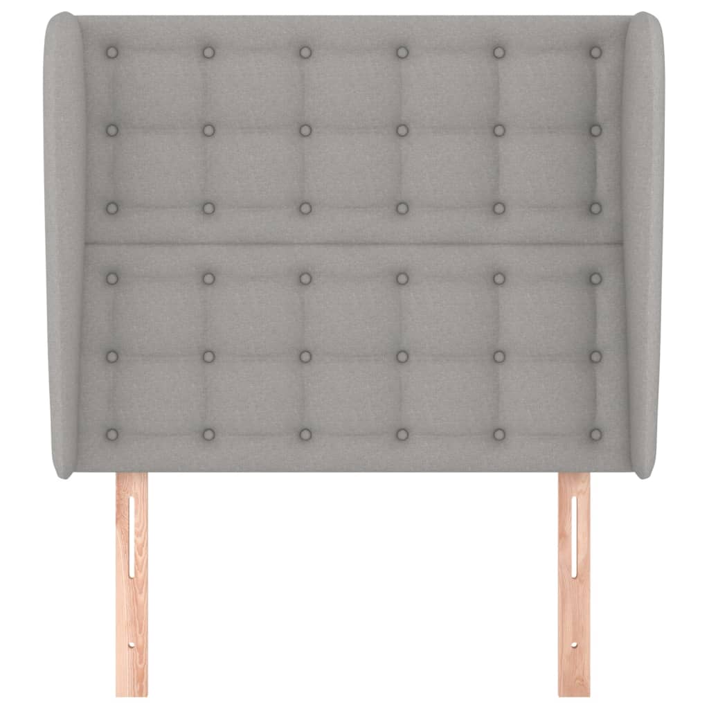 Uzglavlje s ušima svjetlosivo 83 x 23 x 118/128 cm od tkanine