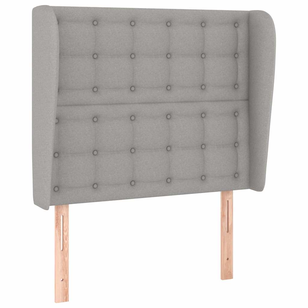 Uzglavlje s ušima svjetlosivo 93x23x118/128 cm od tkanine